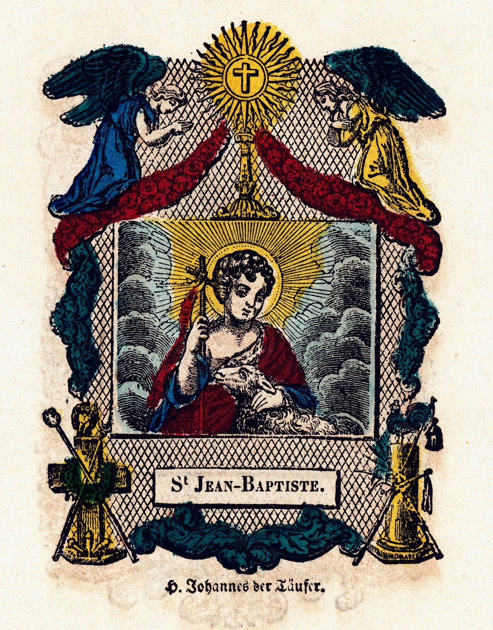 Hurskas kuva: Pyhä Johannes Kastaja. Kaiverrus 1800-luvulta Yksityinen kokoelma tekijältä Anonymous Anonymous