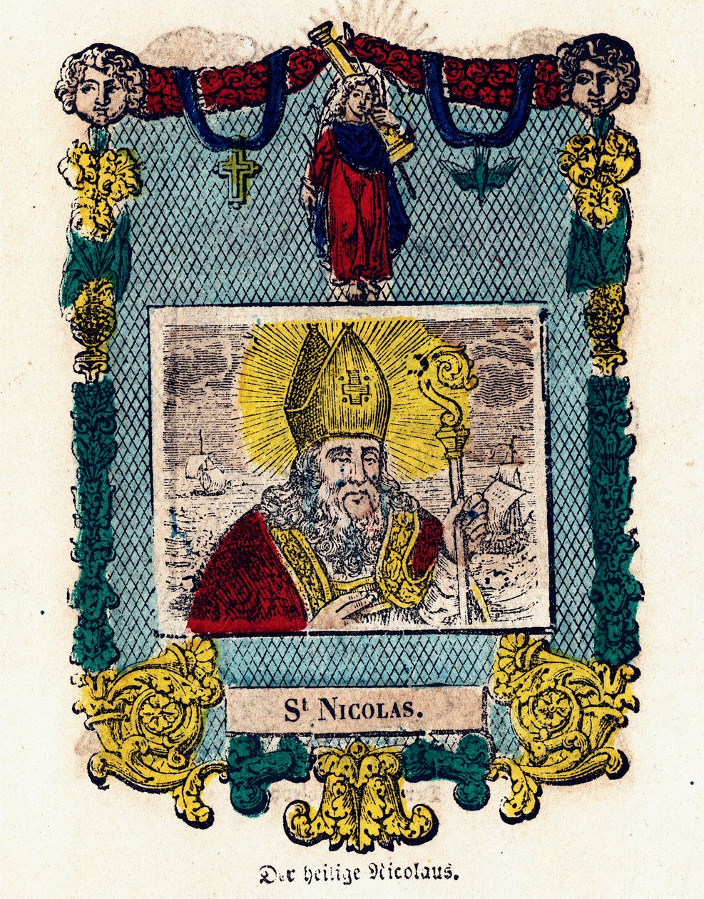 Hurskas kuva: Pyhä Nikolaus. Kaiverrus 1800-luvulta Yksityinen kokoelma tekijältä Anonymous Anonymous