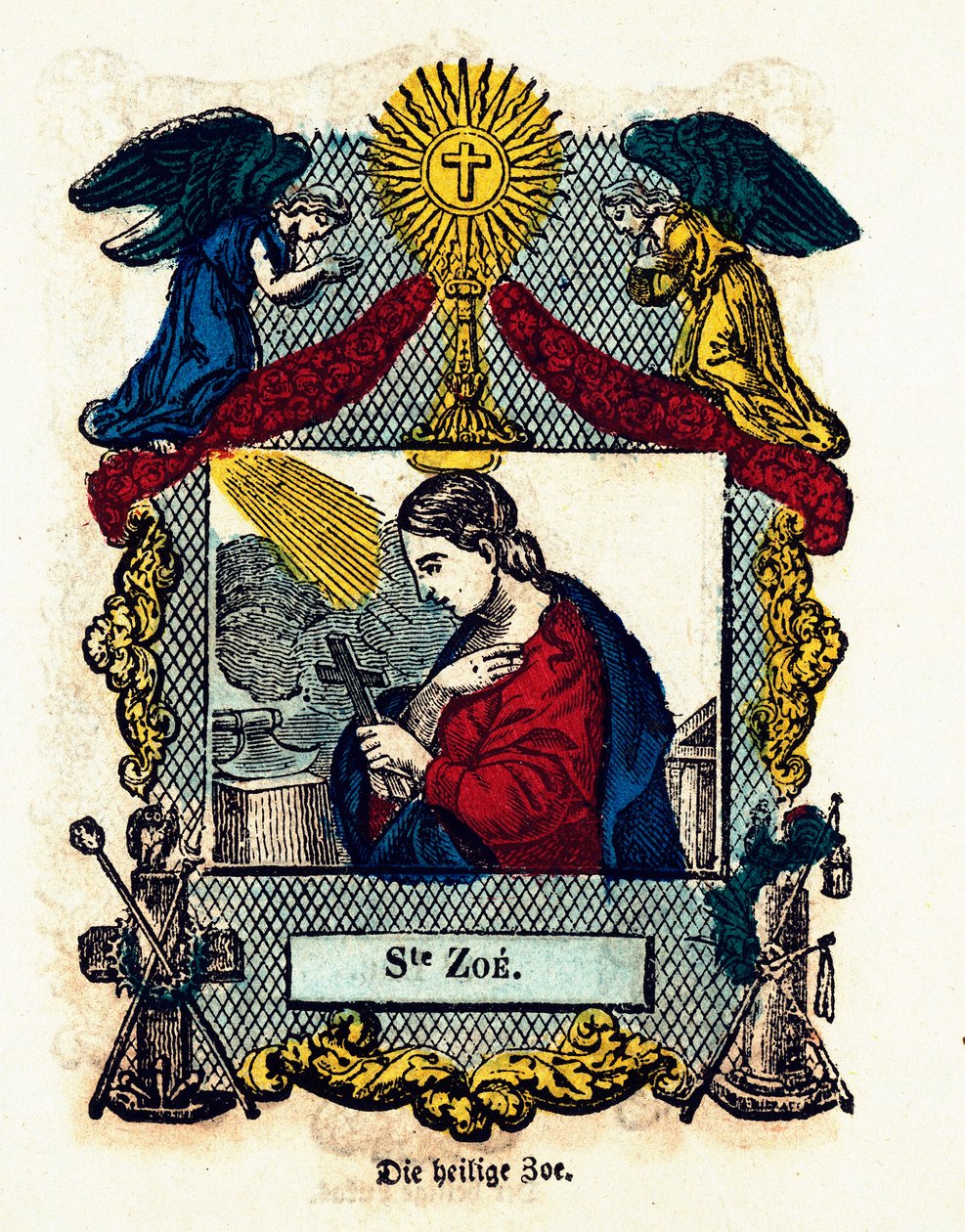 Hurskas kuva: Saint Zoe. Kaiverrus 1800-luvulta Yksityinen kokoelma tekijältä Anonymous Anonymous