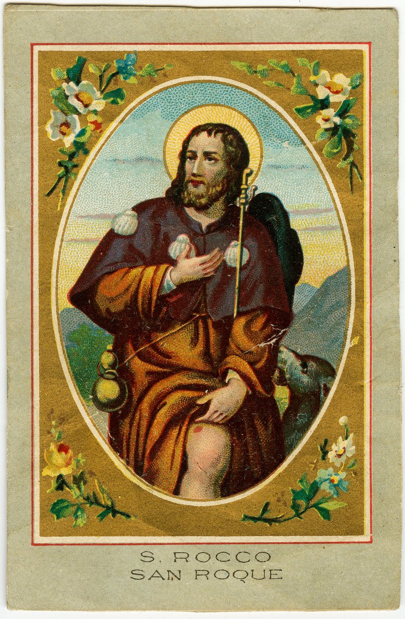 Hurskas kuva: San Rocco ruttoa vastaan (kromolitografia) tekijältä Anonymous Anonymous