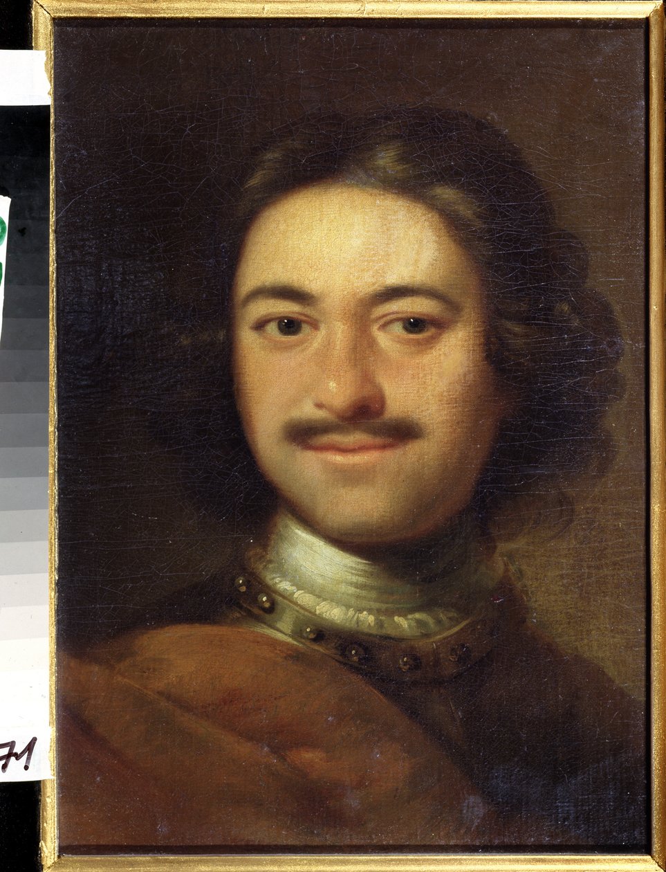 Keisari Pietari I Suuren (1672-1725) muotokuva (Keisari Pietari I Suuren muotokuva). Anonyymi maalaus. Öljy kankaalle, 48,5 x 37 cm, 1700-luvun alku. Klassismi. Valtion laivaston keskusmuseo, Pietari. tekijältä Anonymous Anonymous