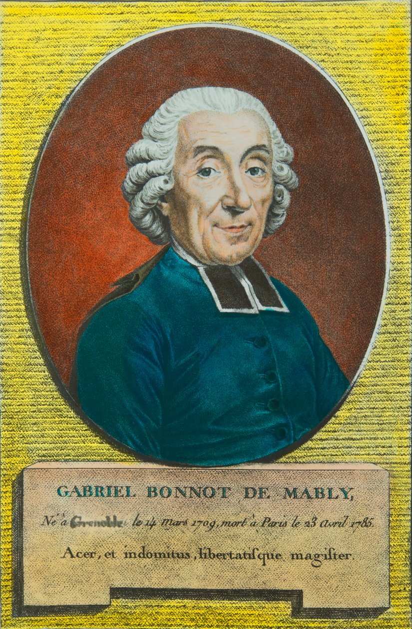 Abbe Gabriel Bonnot de Mablyn (1709-1785) muotokuva, filosofi ja utopistisen sosialismin edeltäjä, Privee Collection tekijältä Anonymous Anonymous