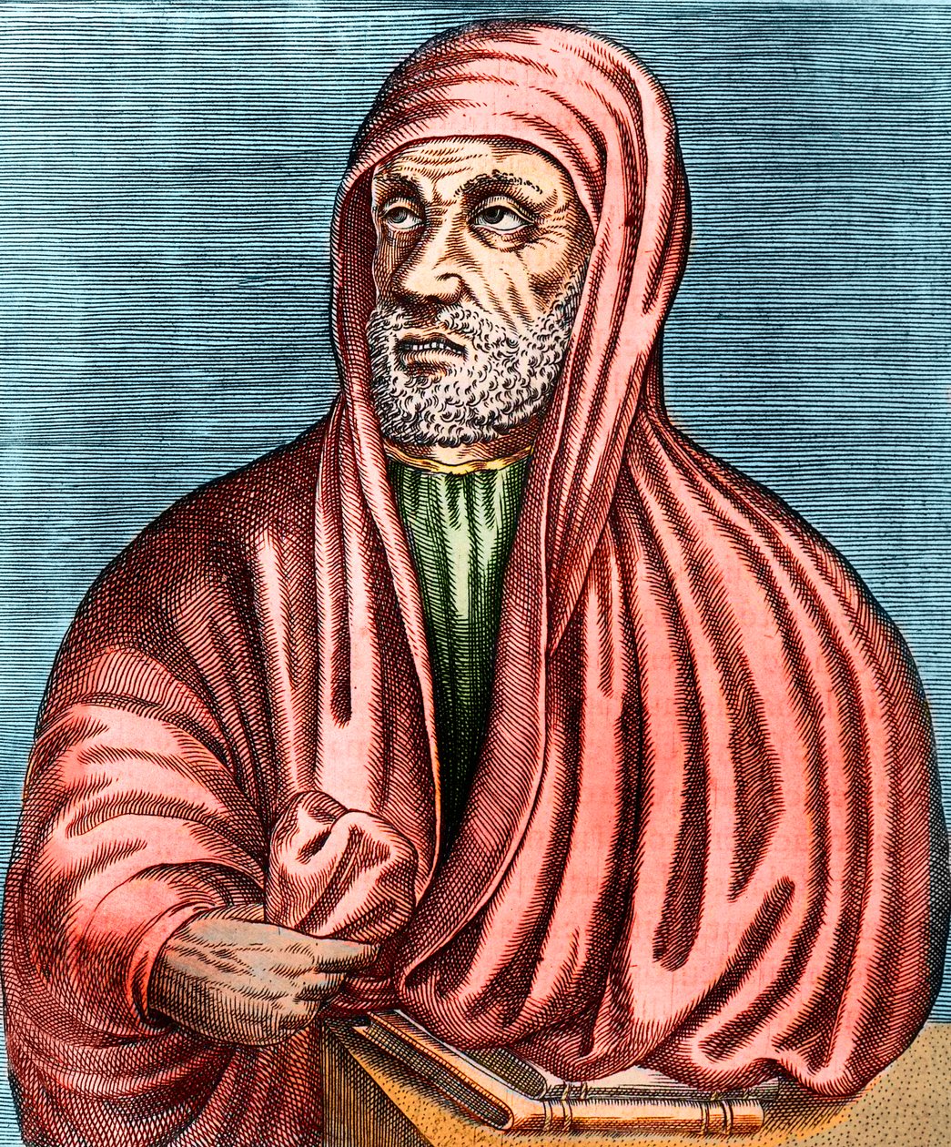 Abu Ali al-Husain ibn Abdallah ibn Sinan (Avicenna) muotokuva (Avicenna). (980-1037), iranilainen lääkäri (lääkäri) ja filosofi, Kaiverrus, allekirjoittamaton tekijältä Anonymous Anonymous