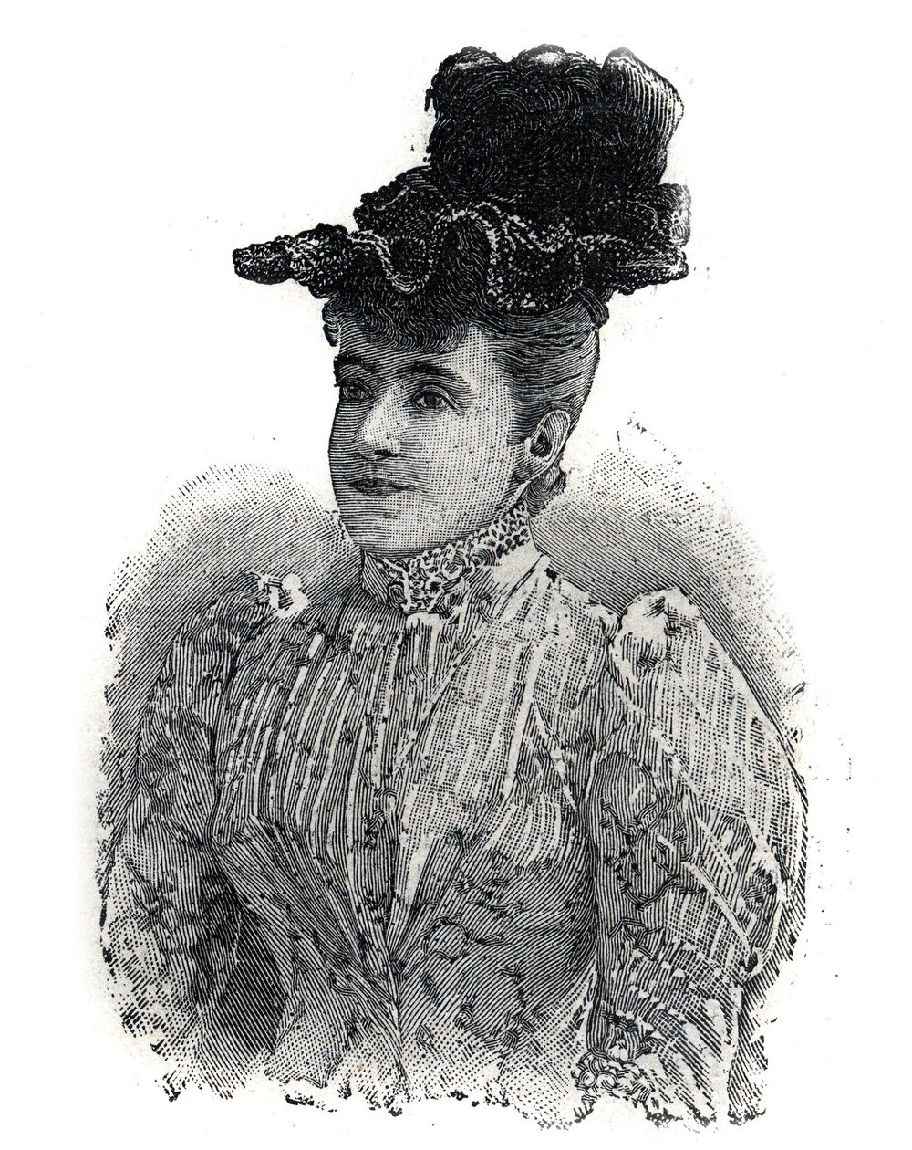 Adelina Pattin (1843-1919), italialaisen laulajan muotokuva. Kaiverrus "" Le Petro Parisien"" tekijältä Anonymous Anonymous