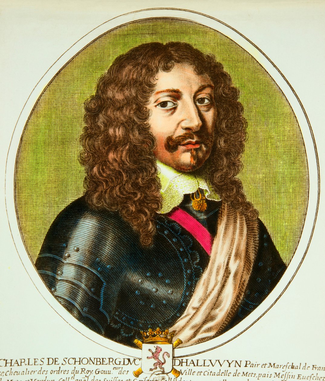 Charles de Schombergin (1601-1656) muotokuva Halluinin herttua, Ranskan pari ja marechal Ludvig XIII:n alaisuudessa, Privee Collection tekijältä Anonymous Anonymous
