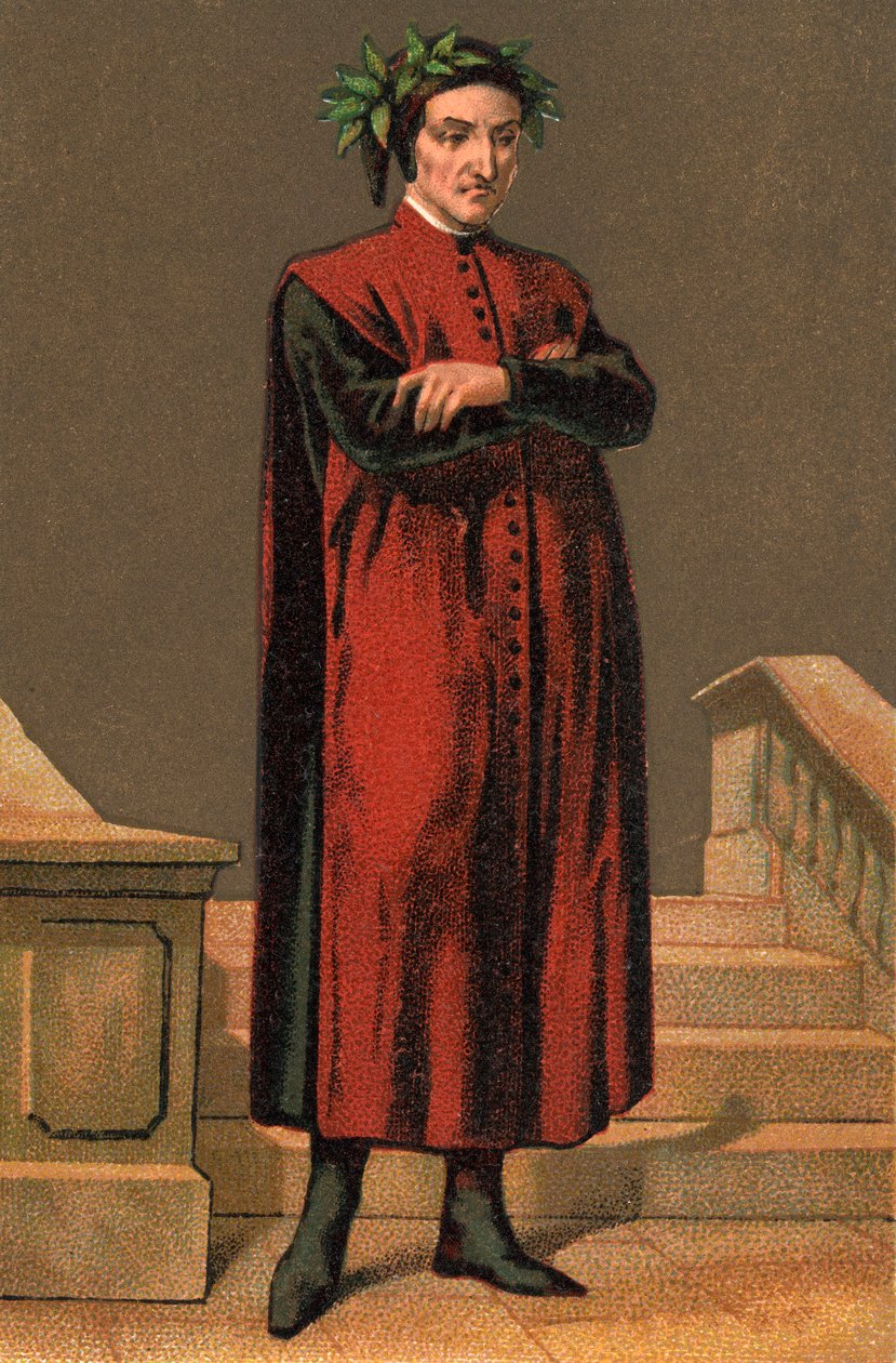 Italian runoilijan DANTE ALIGHIERI (1265-1321) muotokuva. tekijältä Anonymous Anonymous