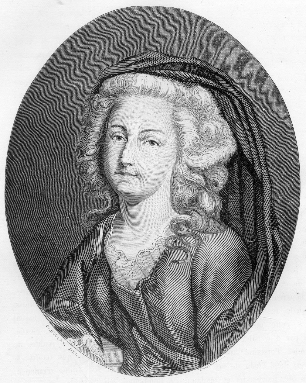 Muotokuva Elisabethin Filippiiniläisestä Marie Helenestä nimeltä Madame Elisabeth (1764-1794), Ludvig XVI:n sisar - Kaiverrus vuodelta 1863 Dupray de La Maherien teokseen "" Le Livre Rouge - Histoire De L