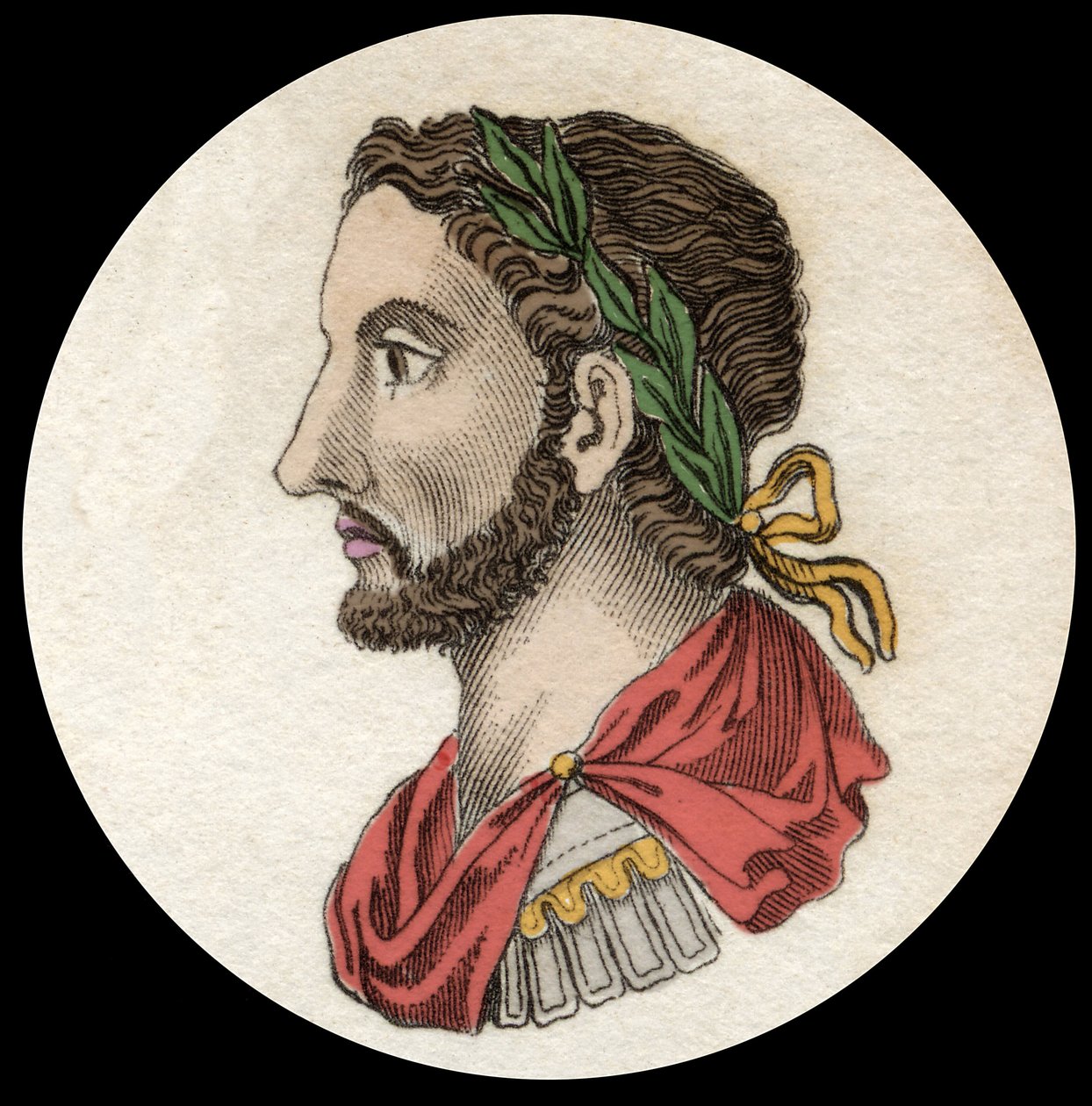 Keisari Antoninus Piuksen (86-181) muotokuva. Kaiverrus 1800-luvulta. Milanolainen tekijältä Anonymous Anonymous