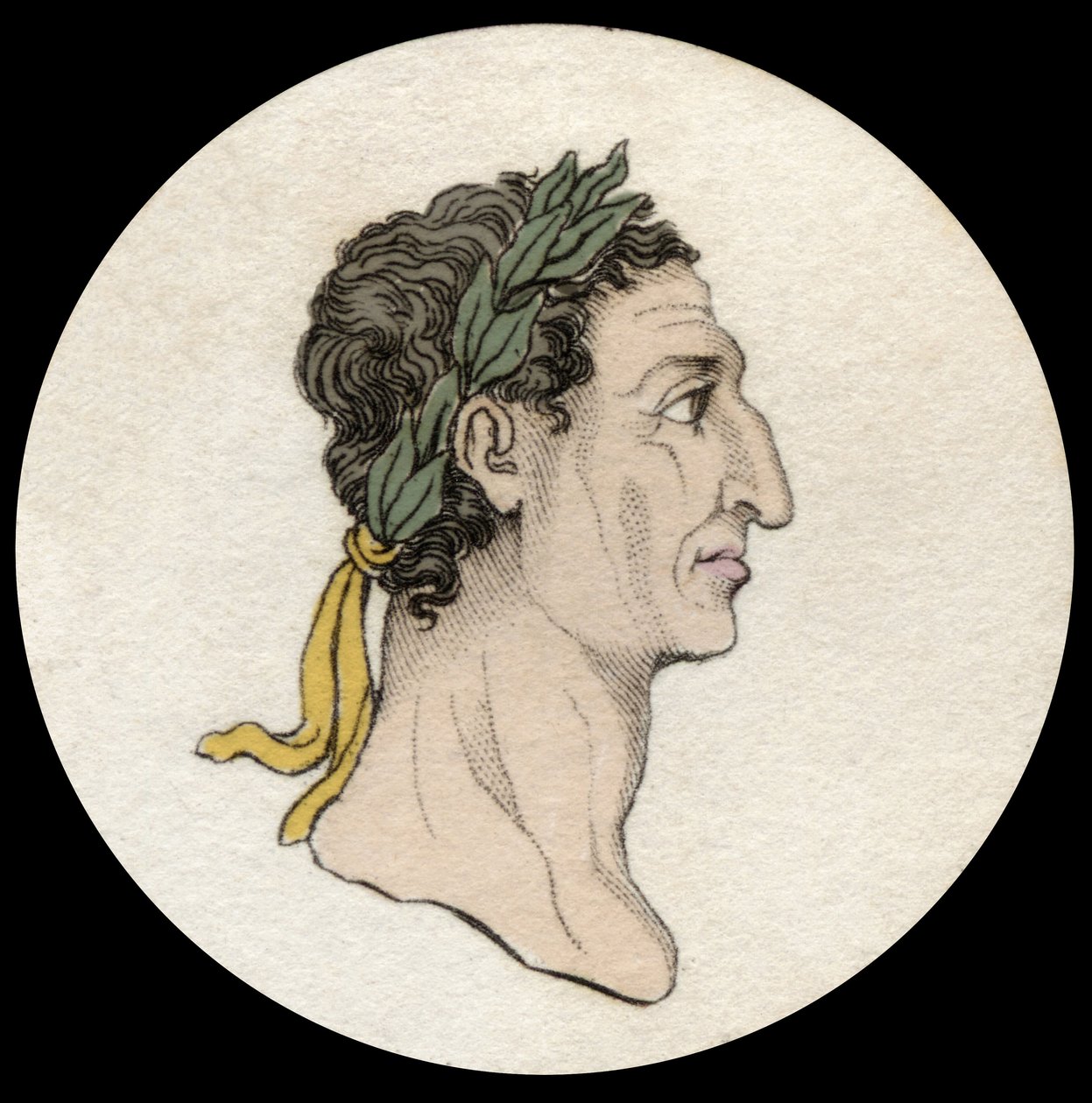 Keisari Nervan (Marcus Cocceius Nerva) (26-98 jKr) muotokuva. Kaiverrus 1800-luvulta. Milanolainen tekijältä Anonymous Anonymous