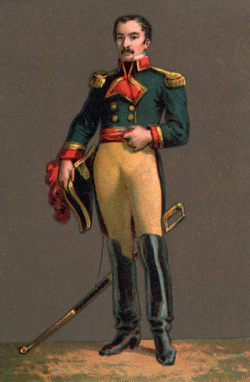 Paraguayn diktaattorin FRANCISCO SOLANO LOPEZin (1827-1870) muotokuva. Kromolitografia Yksityinen kokoelma tekijältä Anonymous Anonymous