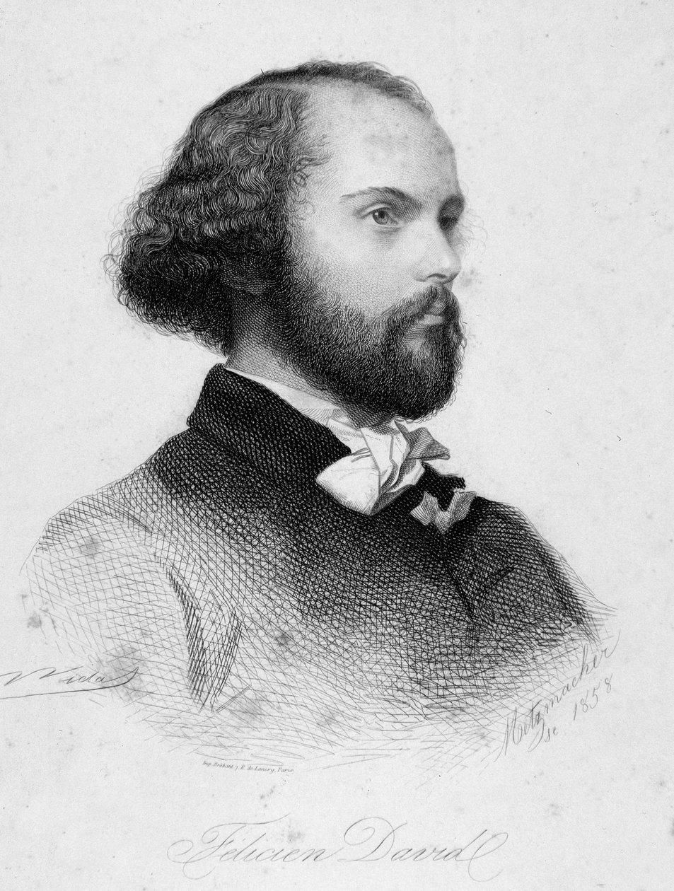 Felicien Cesar Davidin muotokuva (kaiverrus) tekijältä Anonymous Anonymous