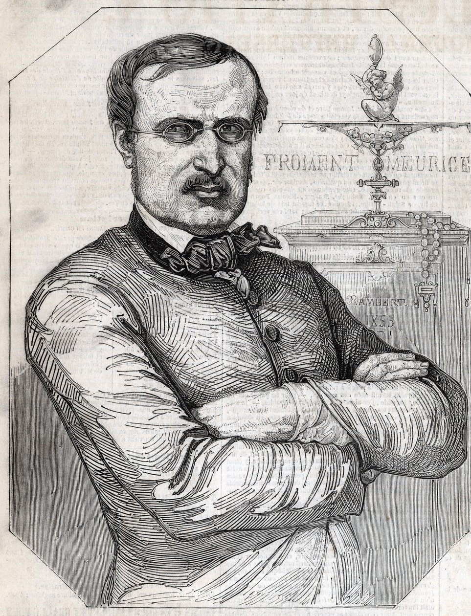 Francois-Desire Froment-Meurice (Francois Desire Froment Meurice) (1802-1855) ranskalaisen kultakalan muotokuva. Kaiverrus vuodelta 1855. Yksityinen kokoelma. tekijältä Anonymous Anonymous