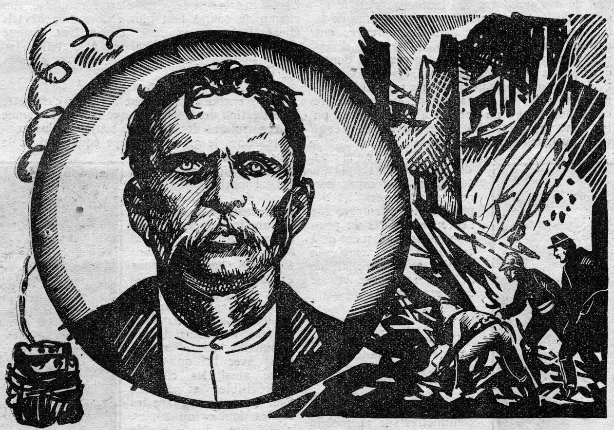 Muotokuva Francois Claudius Koenigstein dit Ravacholista (1859-1892), terroristista ja anarkistista. Kuva otettu julkaisusta "" Le petit journal illustrious"" vuodelta 1931 tekijältä Anonymous Anonymous