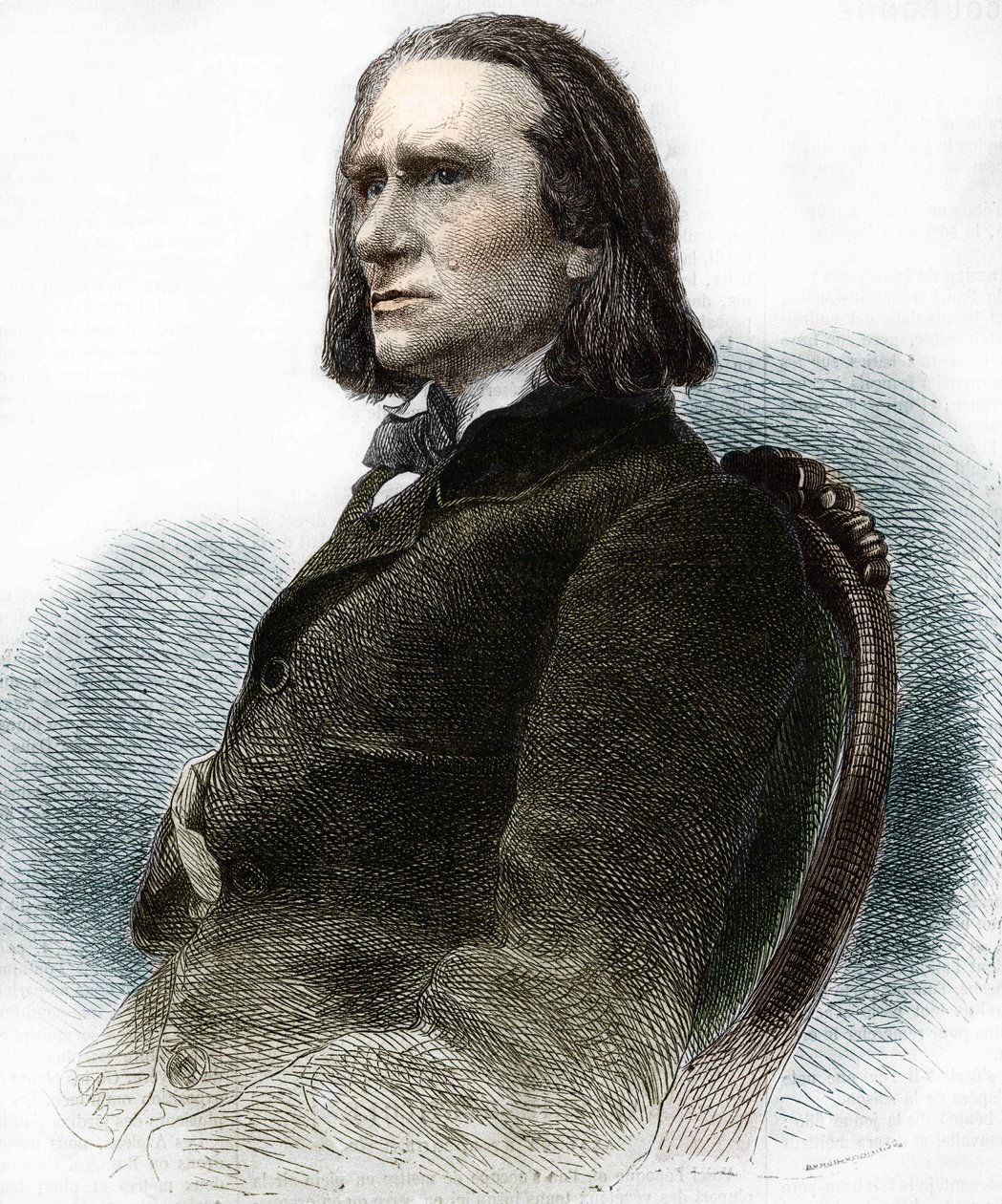 Franz Lisztin muotokuva, unkarilainen pianisti ja säveltäjä (1811 - 1886). tekijältä Anonymous Anonymous