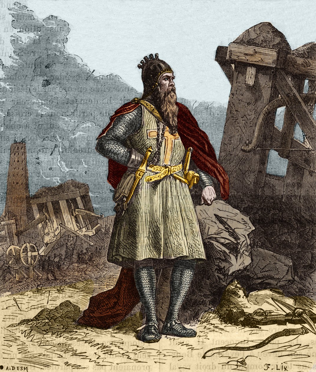 Muotokuva Frederic I:stä Hauhenstaufenista, joka tunnetaan nimellä Frederic Barberousse (Federico Barbarossa) (1122-1190), Saksan Rooman keisari. Kaiverrus 1800-luvulta. tekijältä Anonymous Anonymous