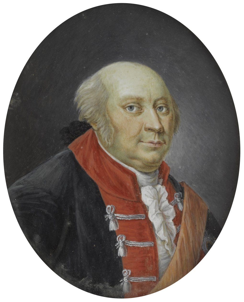 Muotokuva Frederick William II:sta Preussista - Frederic Guillaume II:n (Frederick William) (1744-1797), Preussin kuninkaan muotokuva Gouassi posliinilla nimetön 1700-luvulta Dim 12,7 cm Yksityiskokoelma tekijältä Anonymous Anonymous