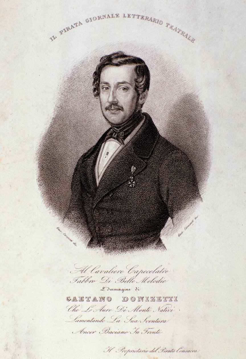 Gaetano Donizettin muotokuva (kaiverrus) tekijältä Anonymous Anonymous