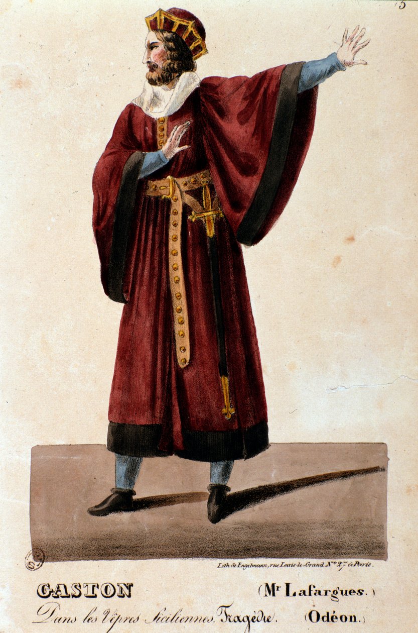 Lafarguesin tulkitsema Gastonin muotokuva Giuseppe Verdin Sisilian Vespers (I vespri siciliani) -oopperassa tekijältä Anonymous Anonymous