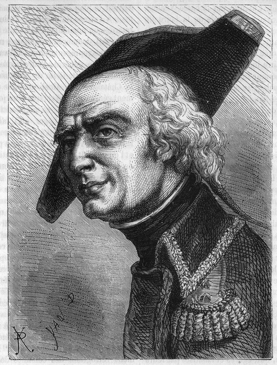 Kenraali Luc Simeon Auguste Dagobertin (1736-1794) muotokuva. Kaiverrus vuodelta 1866 Adolphe Thiersin teokseen "Histoire de la Revolution francaise". Yksityinen kokoelma. tekijältä Anonymous Anonymous