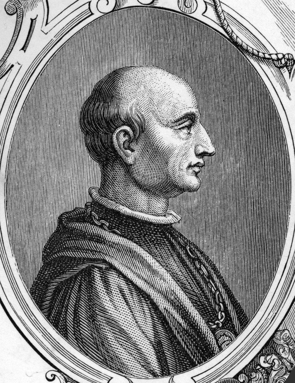 Gentile Bellinin (1429-1507), italialaisen taidemaalarin muotokuva. armengaudin kaiverrus vuodelta 1859 Euroopan gallerioissa - Italiassa. Yksityinen kokoelma. tekijältä Anonymous Anonymous