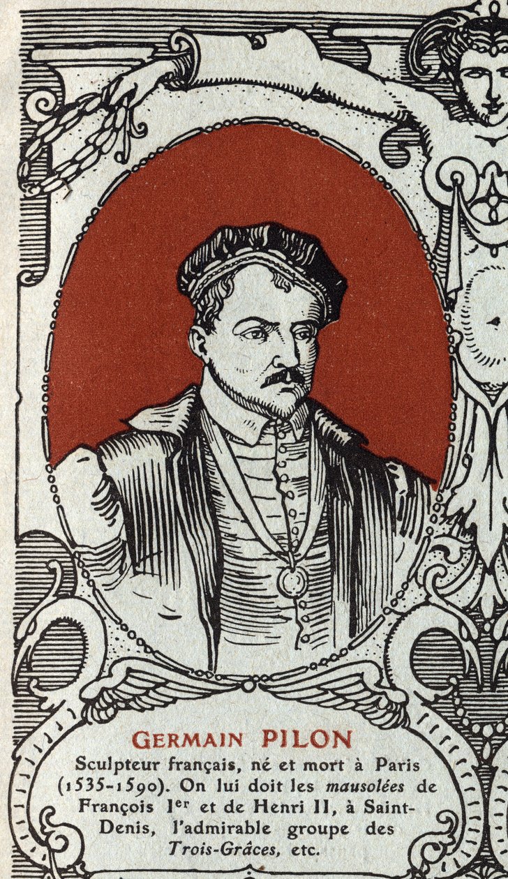 Germain Pilonin (1535-1590), ranskalaisen kuvanveistäjän muotokuva. Kaiverrus vuodelta 1914. Yksityinen kokoelma. tekijältä Anonymous Anonymous