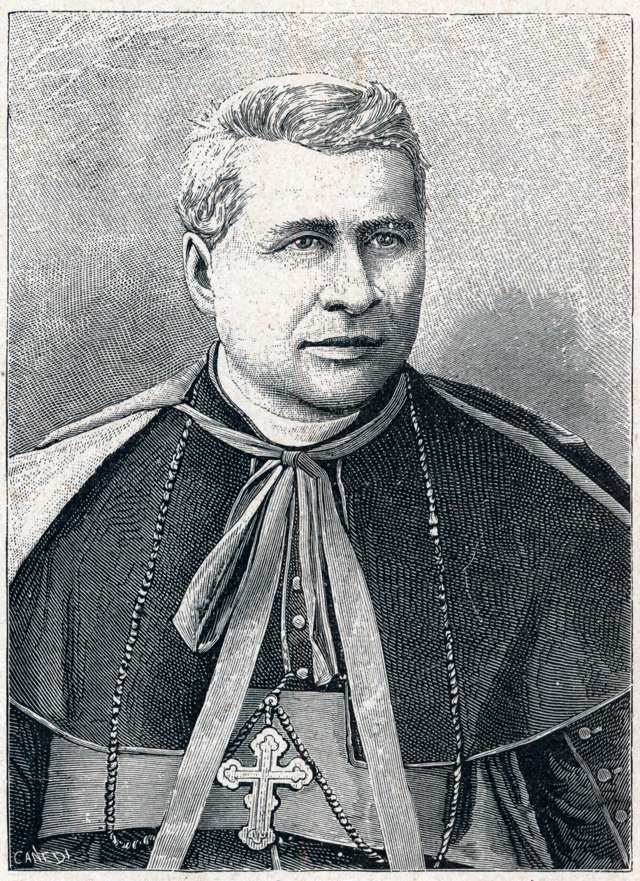 Italian kardinaalin Giovanni Simeonin (1816-1892) muotokuva. Louis-Eugene (Louis Eugene) Louvetin kaiverrus "Katoliset lähetystyöt XIX-luvulla". yksityinen kokoelma. tekijältä Anonymous Anonymous