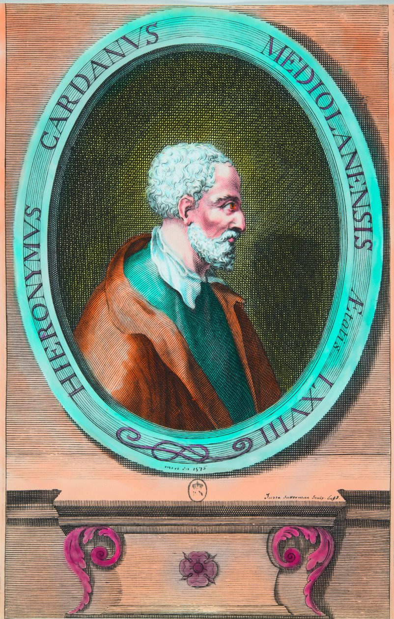 Girolamo Cardanon (Hieronymus Cardanus) (1501-1576) muotokuva italialainen matemaatikko, filosofi, astrologi ja lääkäri, Privee Collection tekijältä Anonymous Anonymous