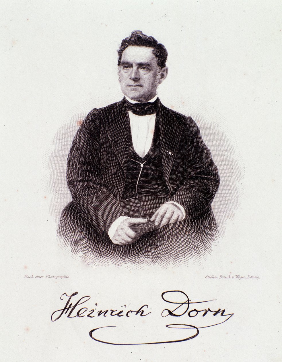 Muotokuva Heinrich Dornista (1804-1892), saksalainen kapellimestari, säveltäjä ja toimittaja 1800-luvulla. Milanolainen yksityinen kokoelma tekijältä Anonymous Anonymous