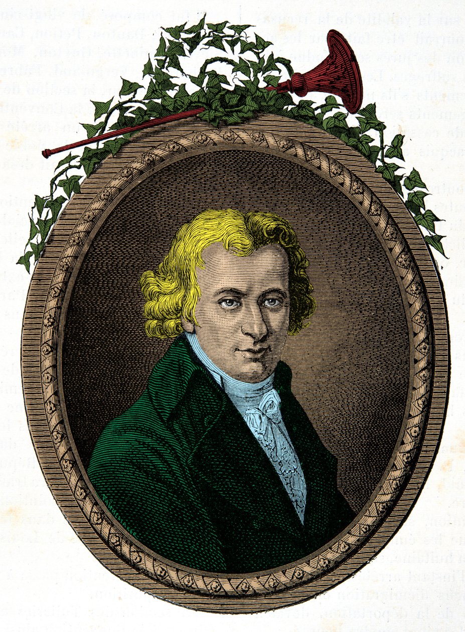 Jean Baptiste Cant Hanetin muotokuva, kuningas Ludvig XVI:n palvelijan Clery (1759-1809) hänen vankeutensa aikana temppelissä, kaiverrus, yksityinen kokoelma tekijältä Anonymous Anonymous