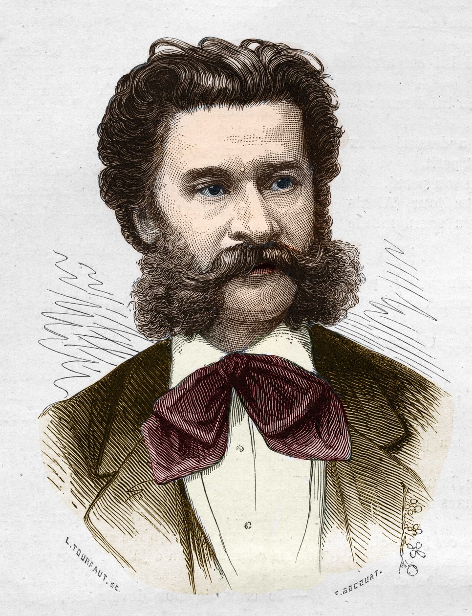 Johann II Strauss Jr.:n (1825-1899), itävaltalaisen muusikon muotokuva. tekijältä Anonymous Anonymous