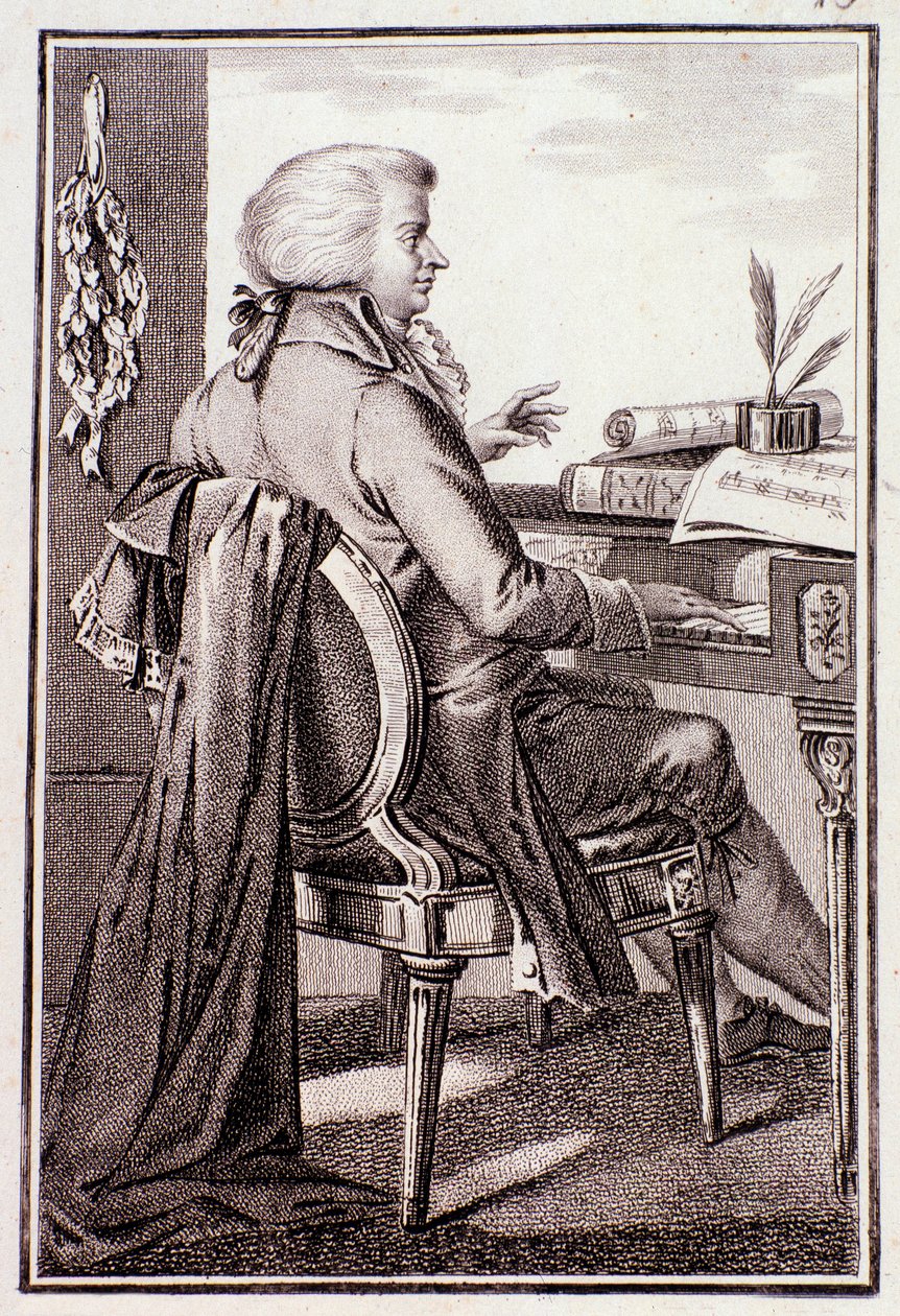 Johann Leopold Mozartin muotokuva (kaiverrus) tekijältä Anonymous Anonymous