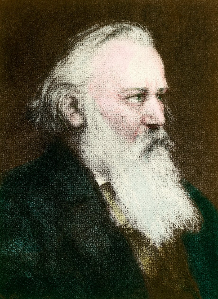 Johannes Brahmsin (1833-1897), saksalaisen säveltäjän muotokuva”” Kaiverrus 1800-luvulta Yksityinen kokoelma tekijältä Anonymous Anonymous