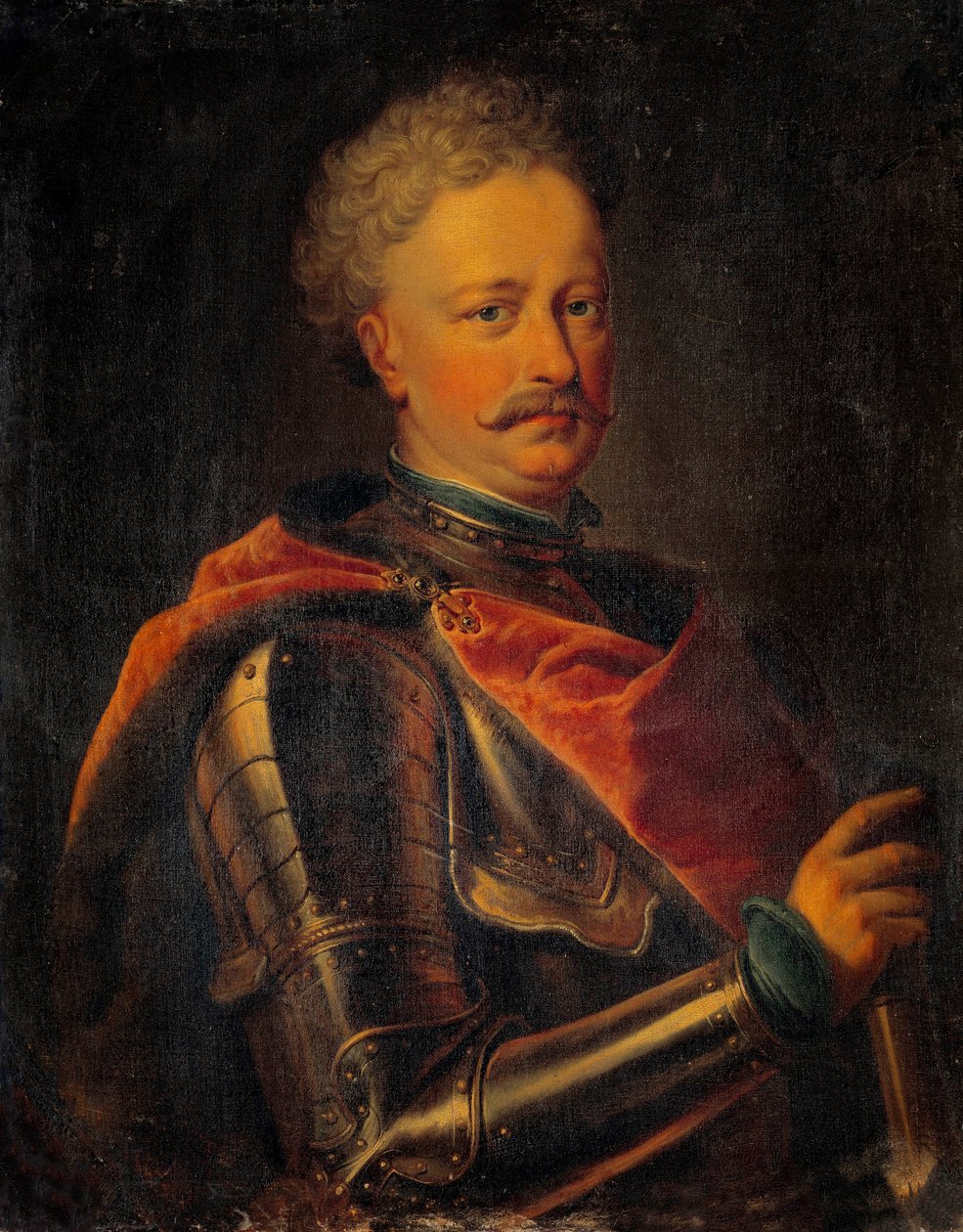 Puolan kuninkaan Johannes III Sobieskin (1629-1696) muotokuva Anonyymi maalaus. 1700-luvun aurinko. 0,81x0,64 m tekijältä Anonymous Anonymous