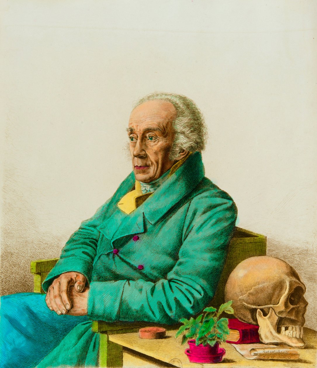 Muotokuva Joseph Friedrich Blumenbachista (1752-1840), saksalainen antropologi ja biologi, Privee Collection tekijältä Anonymous Anonymous