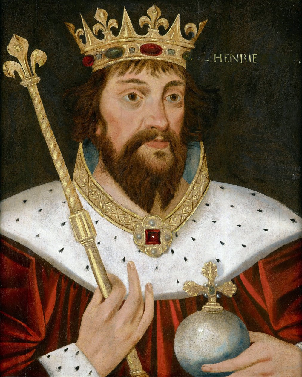 Englannin kuninkaan Henrik I:n (Henri I Beauclerc) (1068-1135), Anonyymi muotokuva. Öljy puulle, 57x47. Yksityinen kokoelma tekijältä Anonymous Anonymous