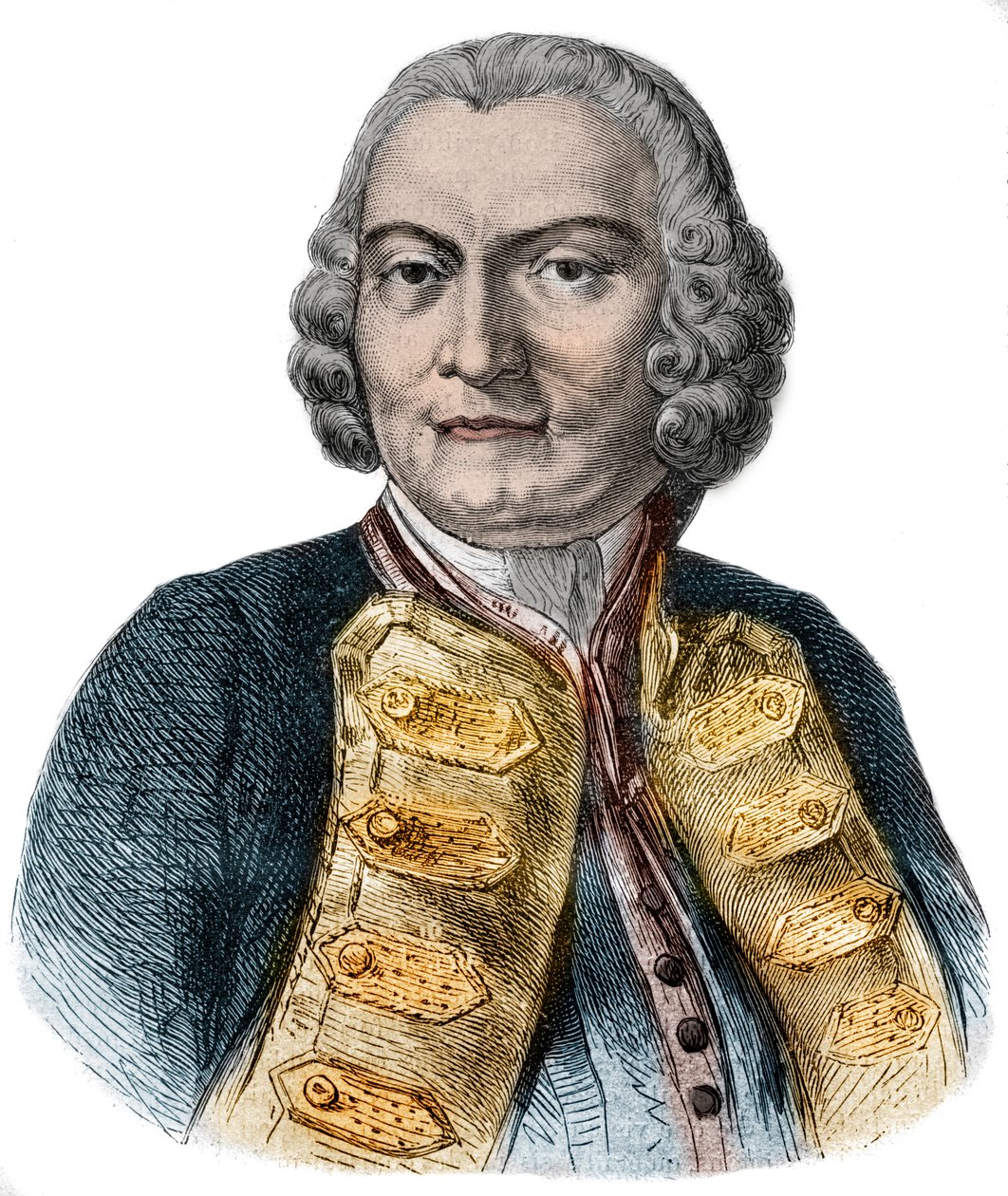 Lord George Ansonin (1697-1762) muotokuva brittiläisestä amiraalista ja varakkaasta aristokraatista, joka tunnetaan maailmanympärimatkastaan tekijältä Anonymous Anonymous