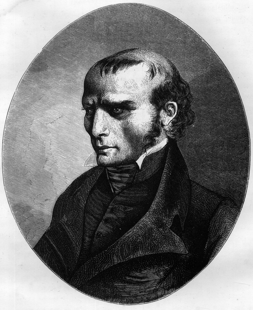 Louis Pierre Louvelin (1783-1820), Berryn herttuan salamurhaajan muotokuva vuonna 1820 - Kaiverrus vuodelta 1863 Dupray de La Maherien teokseen "Le Livre Rouge - Histoire De L