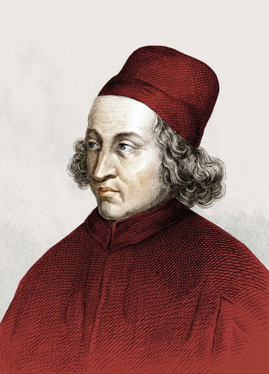 Muotokuva Marsilio Ficinosta, dit en francais Marsile Ficin (1433 - 1499), kaiverrus 1700-luvulta. tekijältä Anonymous Anonymous