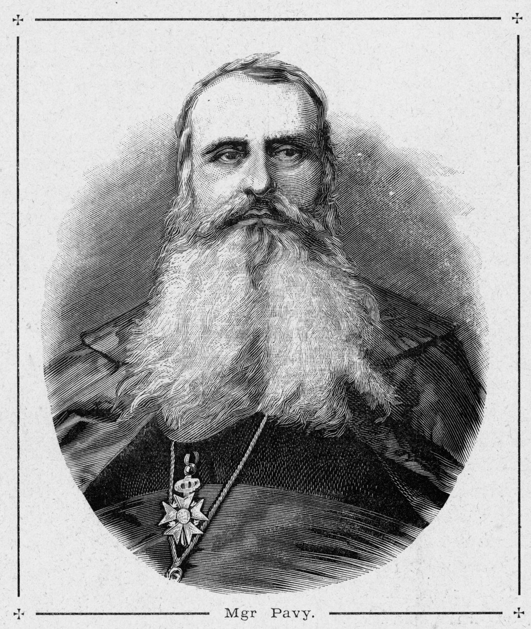Monsignor Louis-Antoine-Augustinin (Louis Antoine Augustin) Pavyn (1805-1866), Algerin piispan muotokuva. Louis-Eugene (Louis Eugene) Louvetin kaiverrus "Katoliset lähetystyöt XIX-luvulla". yksityinen kokoelma. tekijältä Anonymous Anonymous