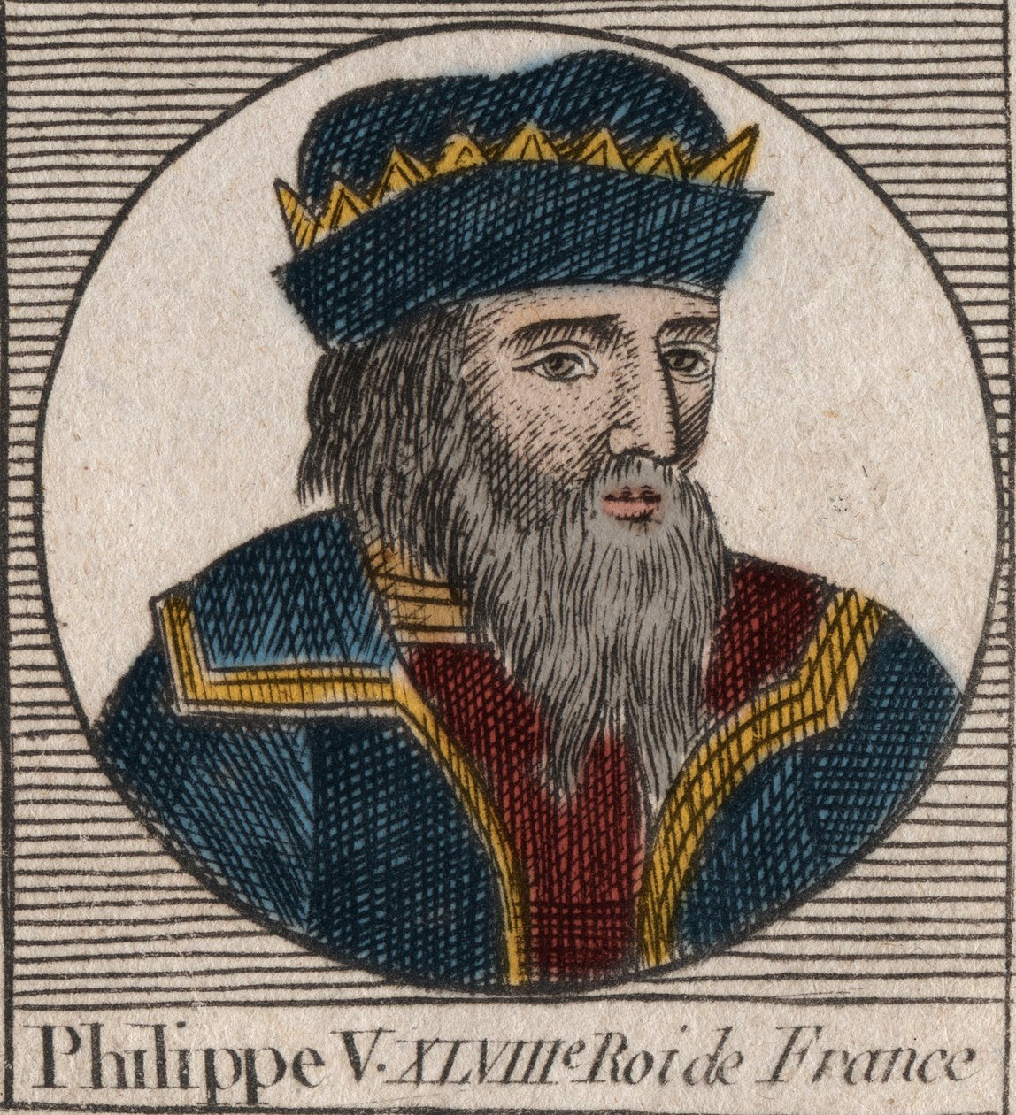 Philip V Pitkän (1294 - 1322), Ranskan kuninkaan muotokuva - Philippe V (1294-1322) "Puhu" - kaiverrus Charles Constant Le Tellierin kirjasta "Ohjeet Ranskan historiaan" 1821 tekijältä Anonymous Anonymous