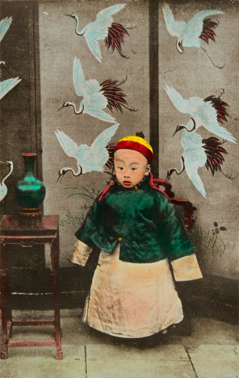 Muotokuva Puyista (Pou yi) noin 1911 (1906-1967) 12. ja viimeinen Kiinan Qing-dynastian keisari (kaiverrus) tekijältä Anonymous Anonymous