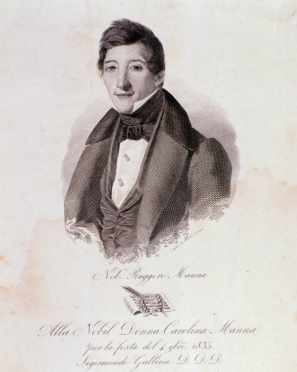 Ruggero Mannan muotokuva (kaiverrus tekijältä Anonymous Anonymous