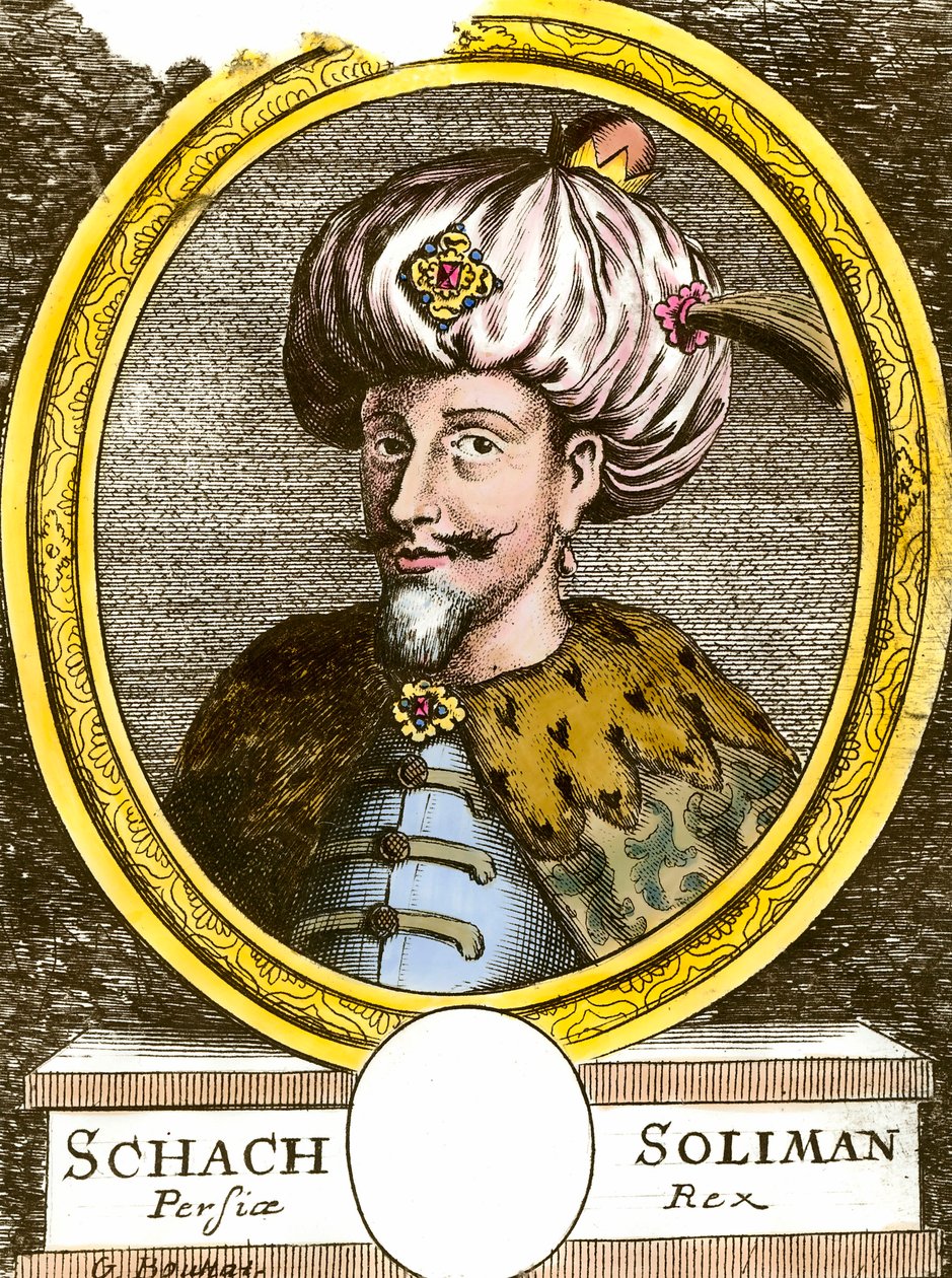 Muotokuva Solimanista (Suleyman) I Suuresta (1494-1566), sulttaani Ottomaanien kaiverrus 1700-luvulta. Yksityinen kokoelma tekijältä Anonymous Anonymous