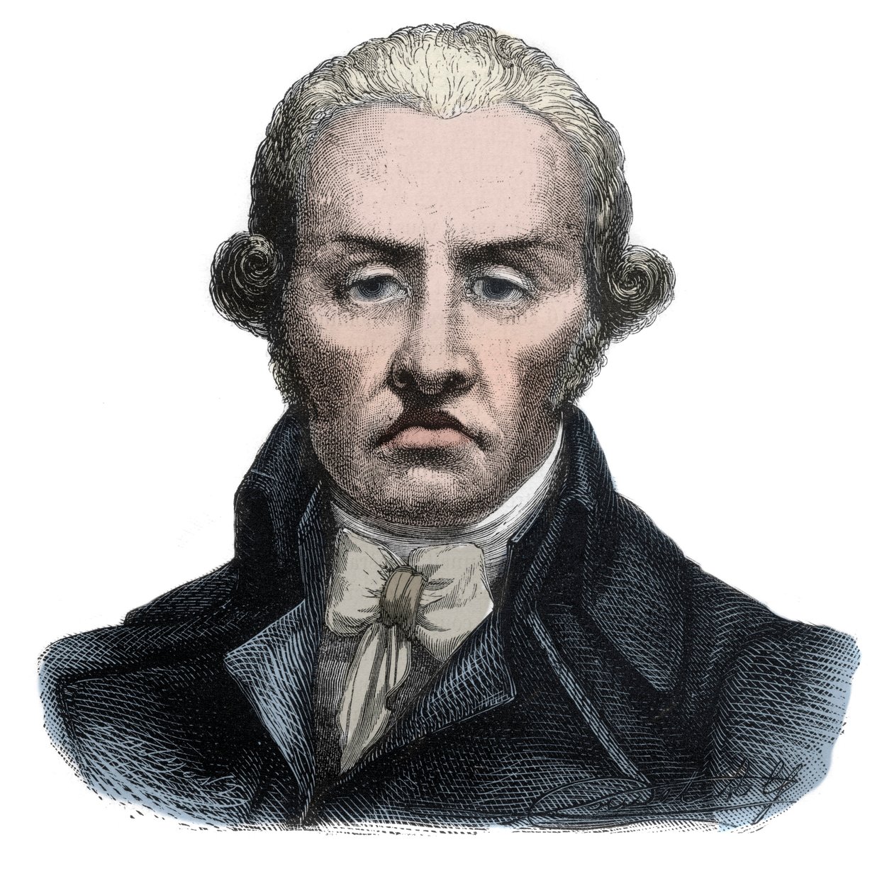 Stanislas Marie Maillardin (1763-1794), haastemiehen ja Ranskan vallankumouksen tunnuskuvan muotokuva - Alphonse de Lamartinen (1790-1869) kaiverrus "Histoire des Girondins" -kirjaan 1865-1866 - Yksityinen kokoelma tekijältä Anonymous Anonymous
