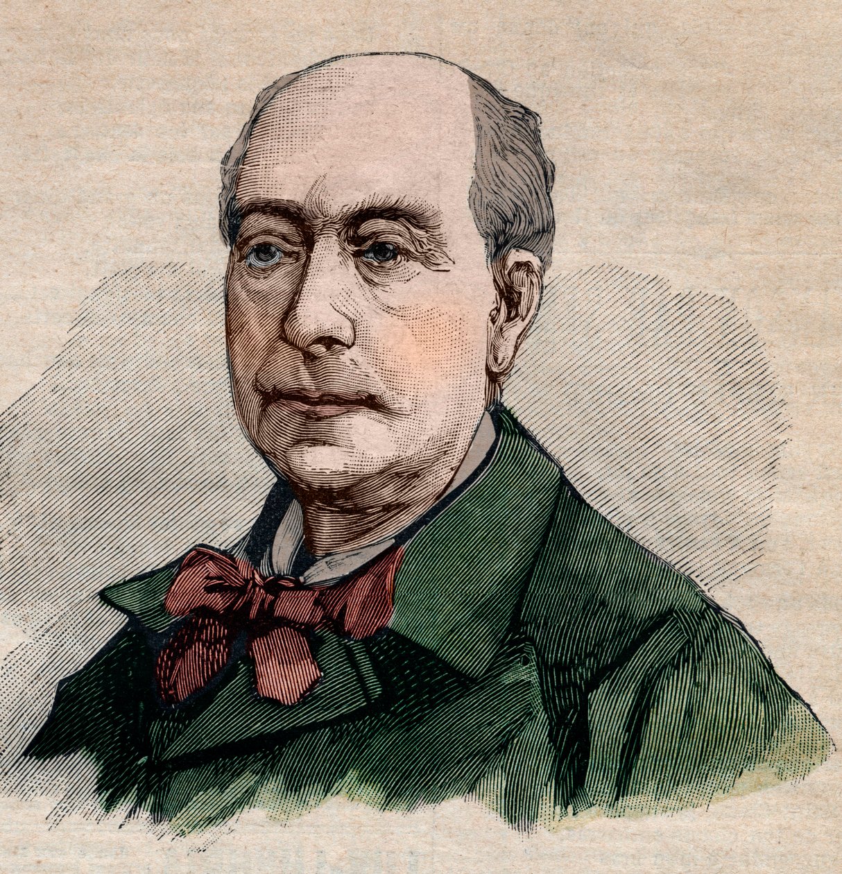 Theodore de Banvillen (1823-1891), ranskalaisen runoilijan muotokuva. Kaiverrus "" Le petit Parisien"" vuodelta 1891. Yksityinen kokoelma. tekijältä Anonymous Anonymous