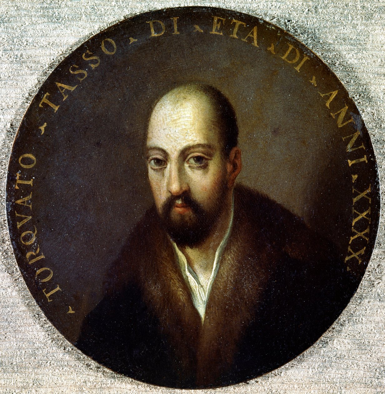 Torquato Tasson muotokuva (öljy kuparille) tekijältä Anonymous Anonymous