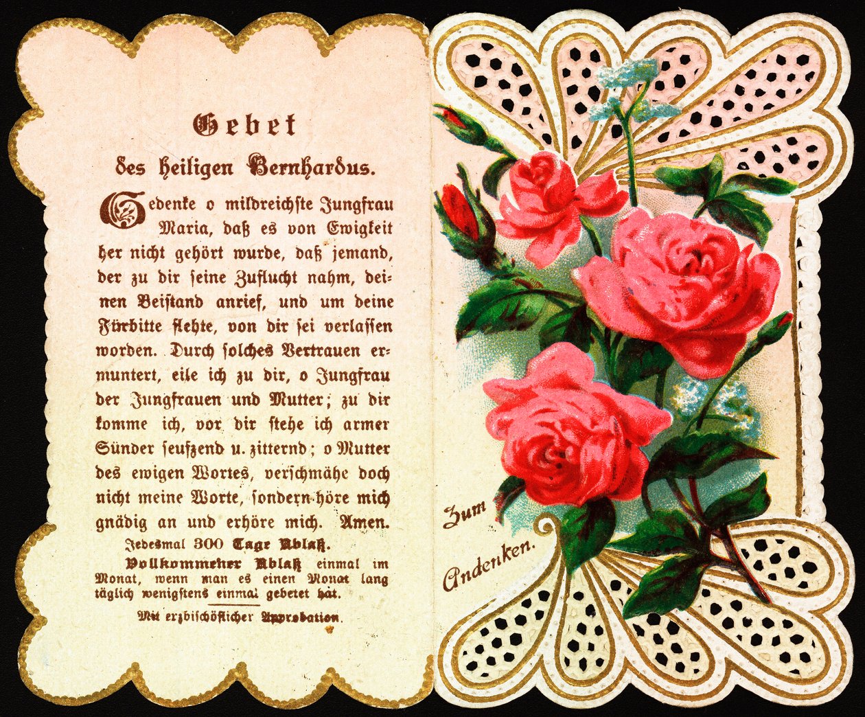 Pyhälle Bernardille osoitettu rukous. Postikortti. 1900-luvun alku. Yksityinen kokoelma tekijältä Anonymous Anonymous