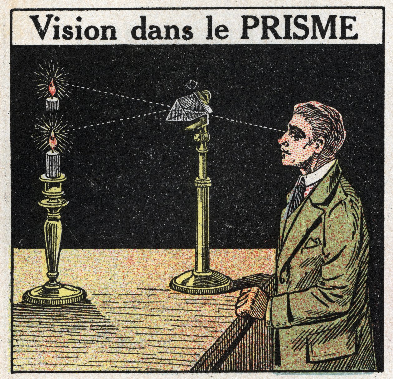 Prismat ja linssit: visio prismassa. Anonyymi kuvitus vuodelta 1925. Yksityiskokoelma. tekijältä Anonymous Anonymous