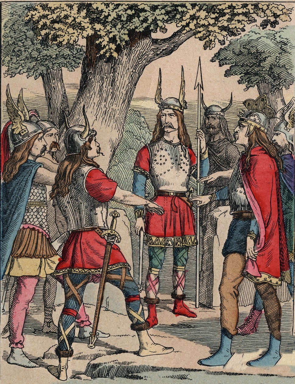 Edustus Vercingetorixista (n. 80-c. 46 eKr.) soturi ja arvernes-heimon gallialainen johtaja, jonka kansansa valitsi johtamaan sotaa roomalaisia vastaan” (Vercingetorixin muotokuva (82 eKr.-46 eKr.) Arverni-heimon päällikkö, kansansa valitsema johtamaan tekijältä Anonymous Anonymous