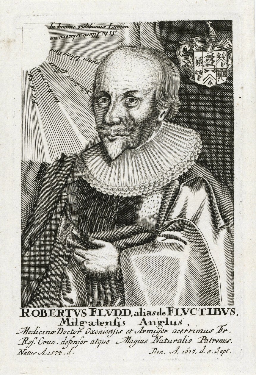 Robert Fludd (1574-1637) (Robertus de Fluctibus), Nimetön. Etsaus, koko: 15,5x10,2 tekijältä Anonymous Anonymous